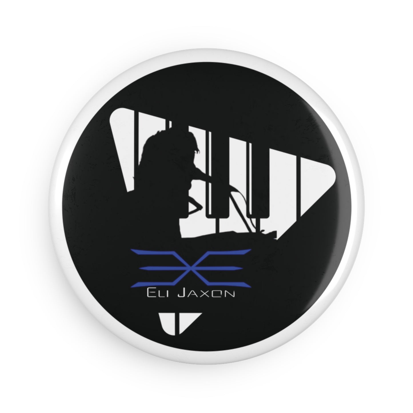 Eli Jaxon Piano Man Silhouette - Button Magnet, Round (1 & 10 pcs)